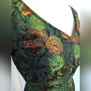 Custom Made Dress Emerald Green Tapestry Brocade party dress